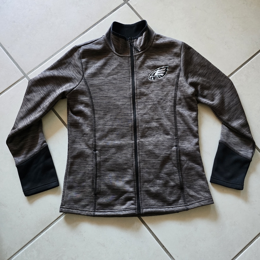 NFL Philadelphia Eagles Women's Full Zip Jacket, Medium, Gray/Black